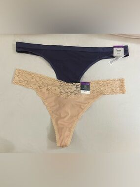 Jenni & Inc Intimates Being Lace Thong Navy Blue Set Size XXL New with tags